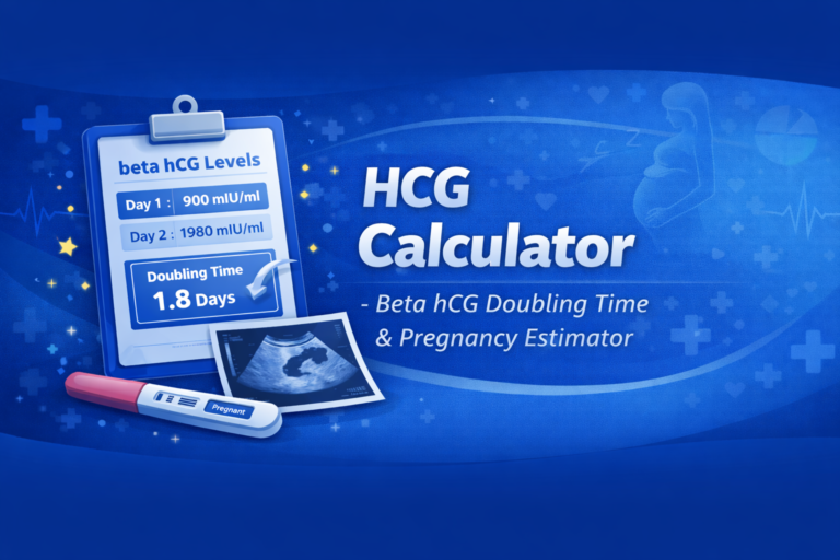 HCG Calculator – Beta hCG Doubling Time & Pregnancy Estimator