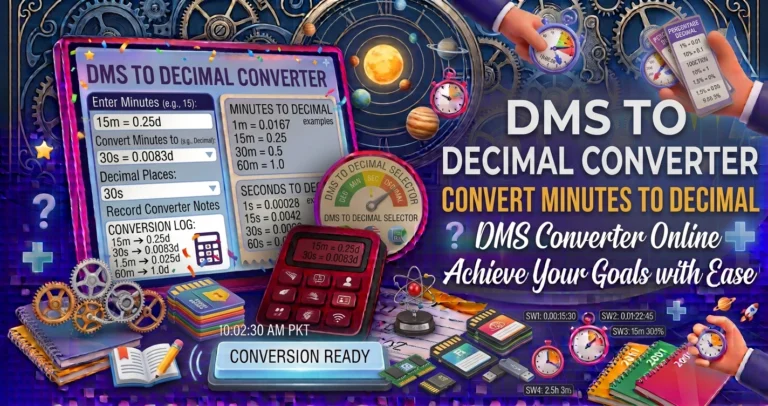 Convert Minutes to Decimal DMS to Decimal Converter