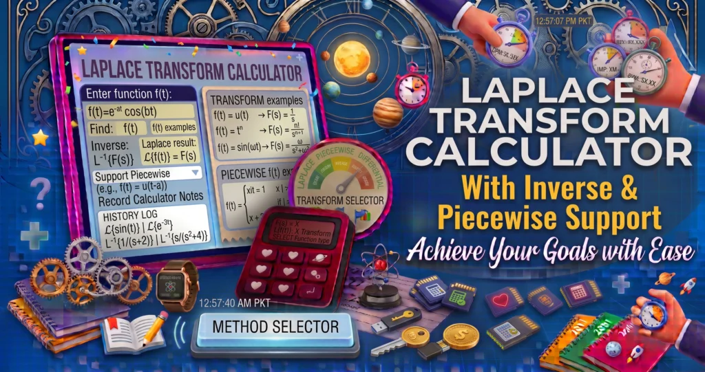 Laplace Transform Calculator (With Inverse & Piecewise Support)