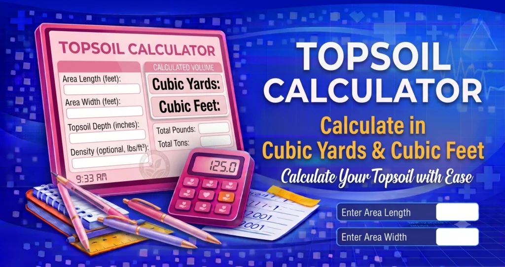 Topsoil Calculator Calculate Topsoil in Cubic Yards & Cubic Feet
